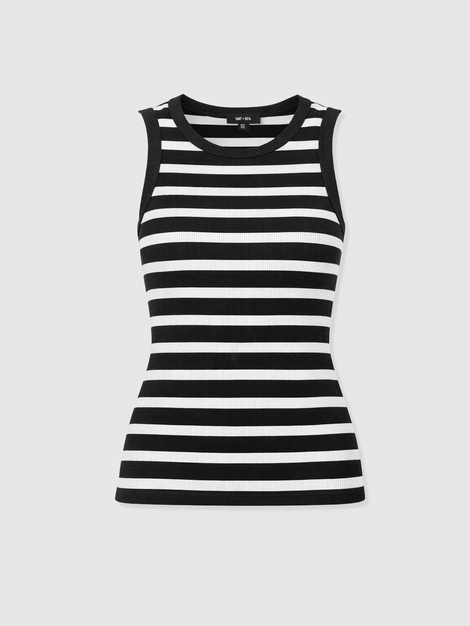 Nova Racer Vest - Black & White Stripe - Women's T-shirts | Saint + Sofia® USA