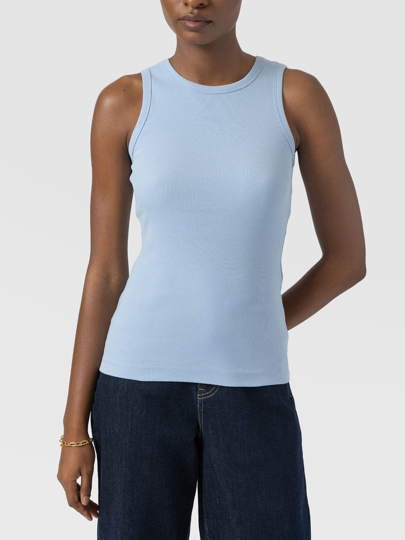 Nova Racer Vest - Powder Blue - Women's T-shirts | Saint + Sofia® USA