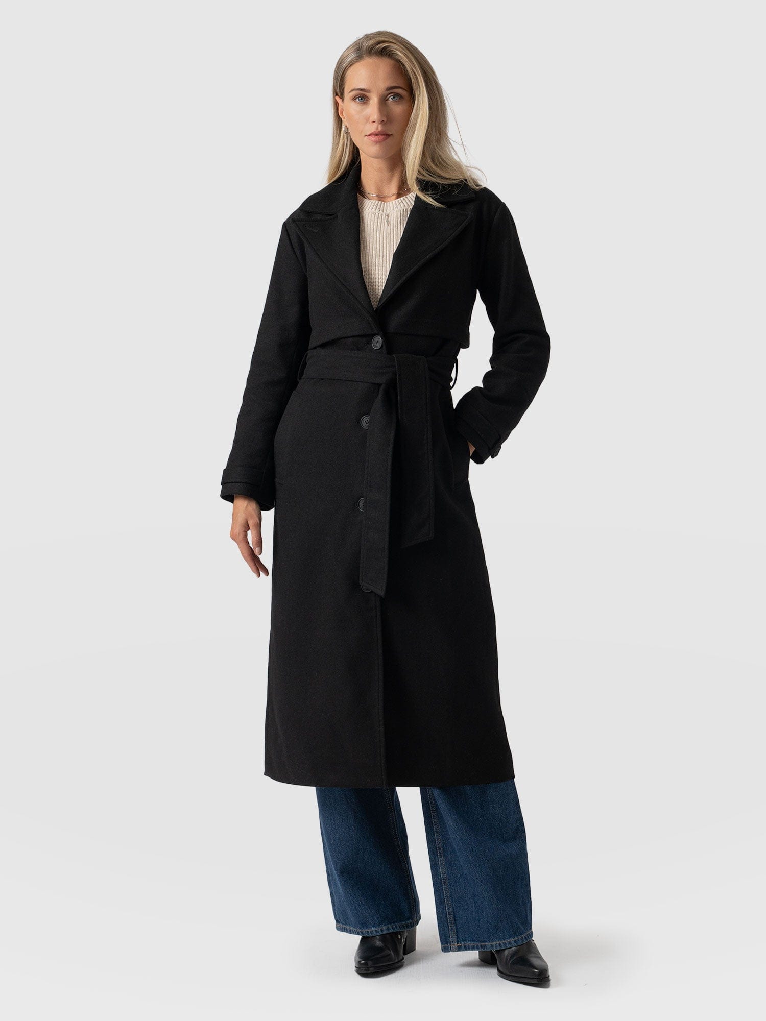 Black coat women on sale