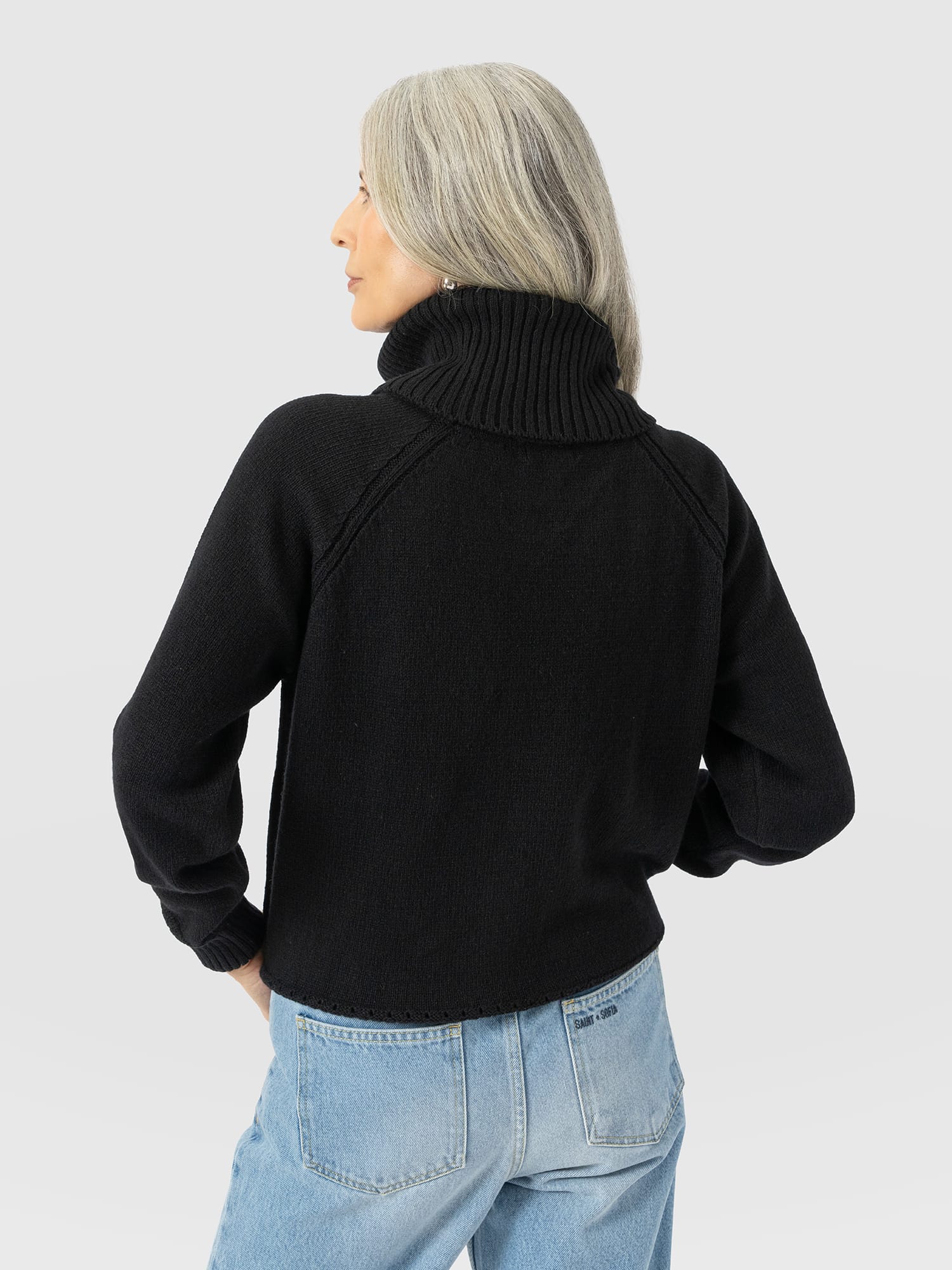 Oxford Cashmere Sweater - Black - Women's Sweaters | Saint and Sofia® USA