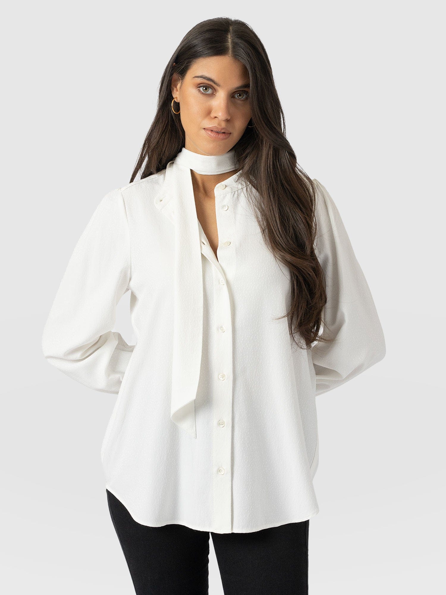 Paxton Pussybow Blouse Cream - Women's Blouses | Saint + Sofia® US