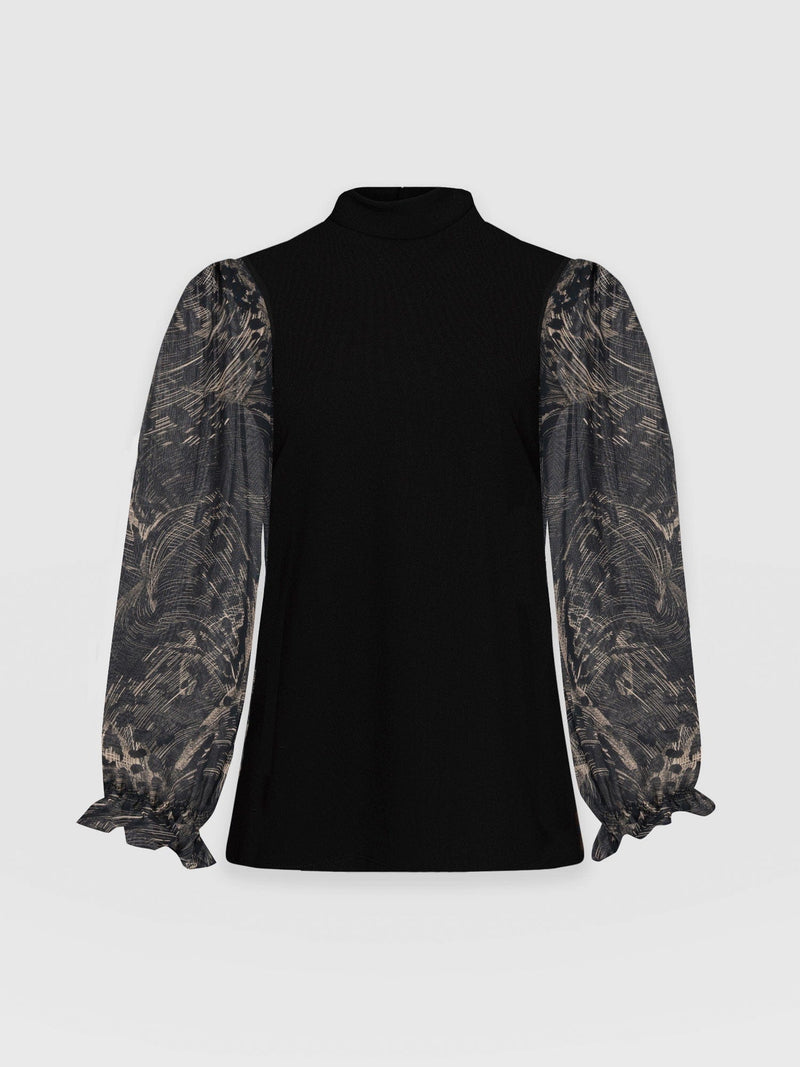 Penny Puff Sleeve Long Sleeve Spot Feather - Women's T-Shirts | Saint + Sofia® US