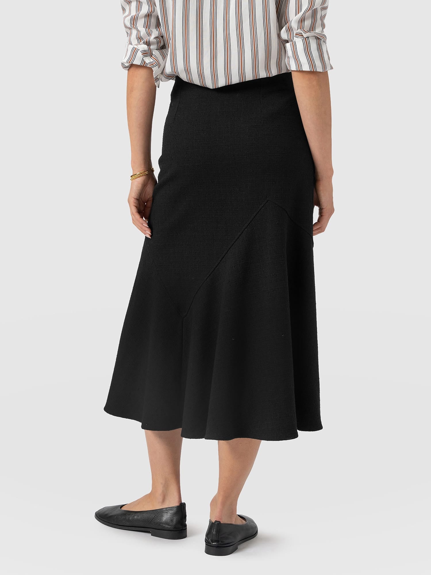 Piper Panelled Skirt - Black Boucle - Women's Skirts | Saint and Sofia® USA