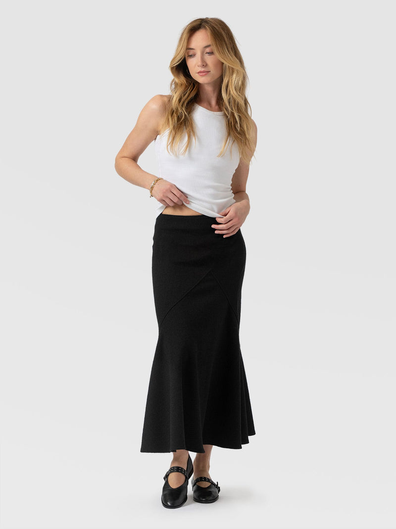 Piper Panelled Skirt - Black Boucle - Women's Skirts | Saint + Sofia® USA