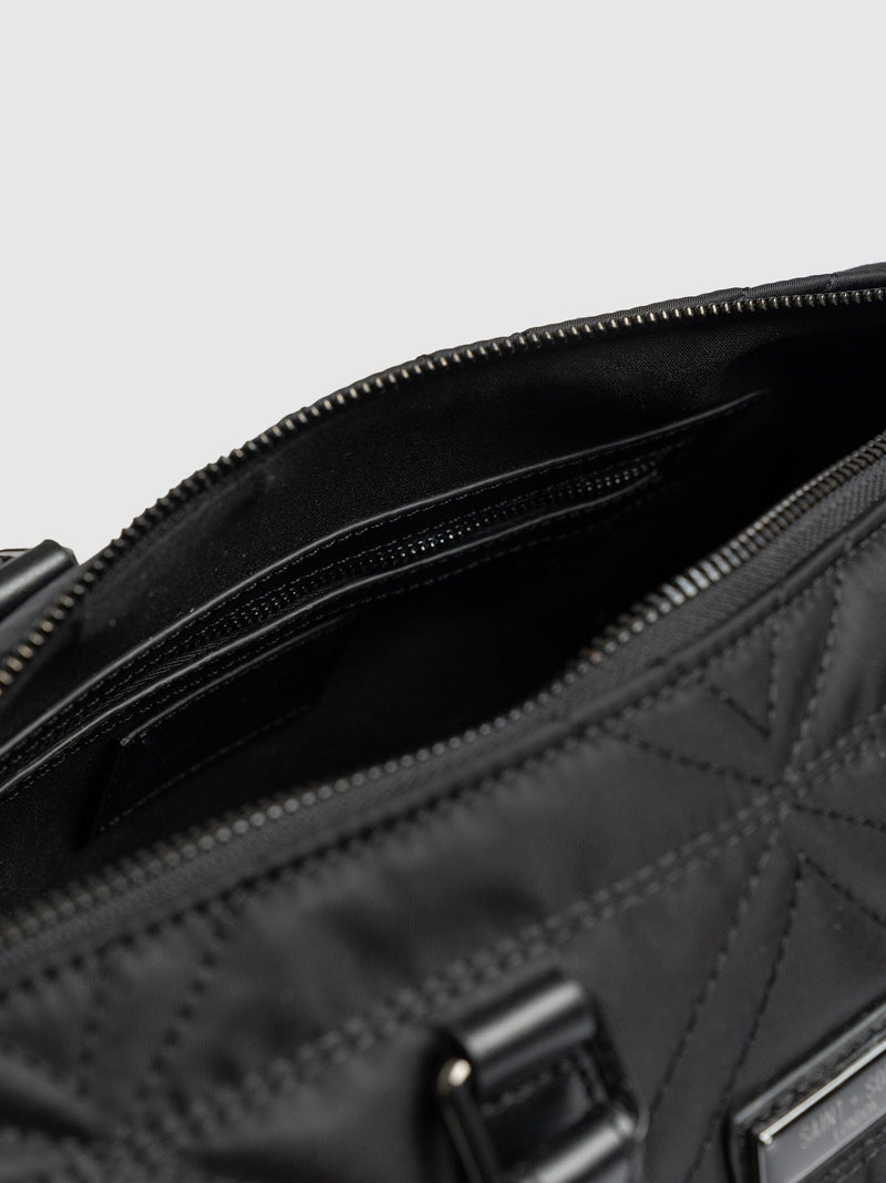 Quilted Maeve Duffle Bag Black - Women's Bags | Saint + Sofia® UK