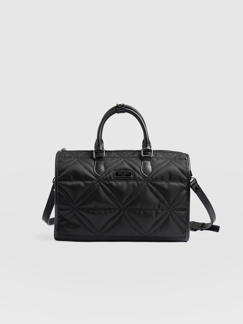 Quilted Maeve Duffle Bag Black - Women's Bags | Saint + Sofia® USA