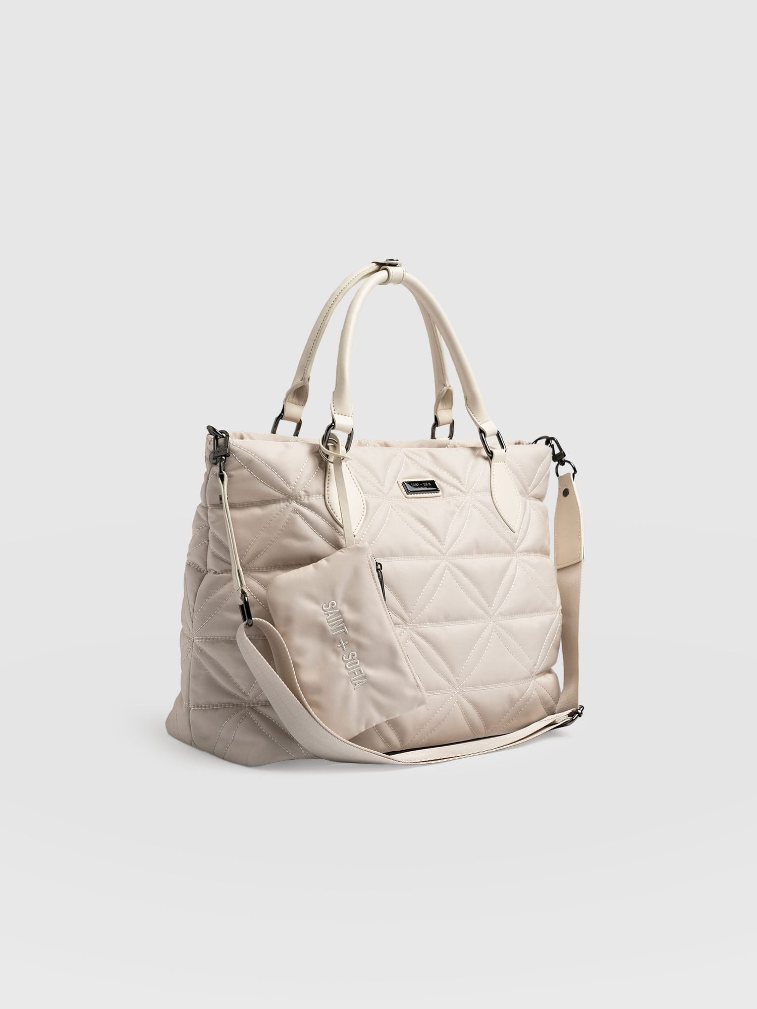 Quilted Selene Shopper Bag Cream - Women's Bags | Saint + Sofia® USA