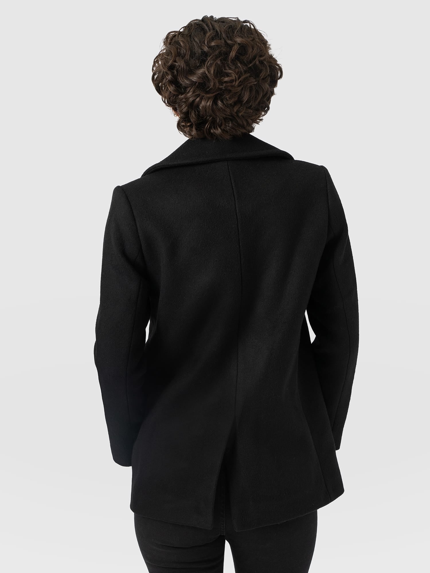 Quinn Pea Coat Black - Women's Coats | Saint and Sofia® USA