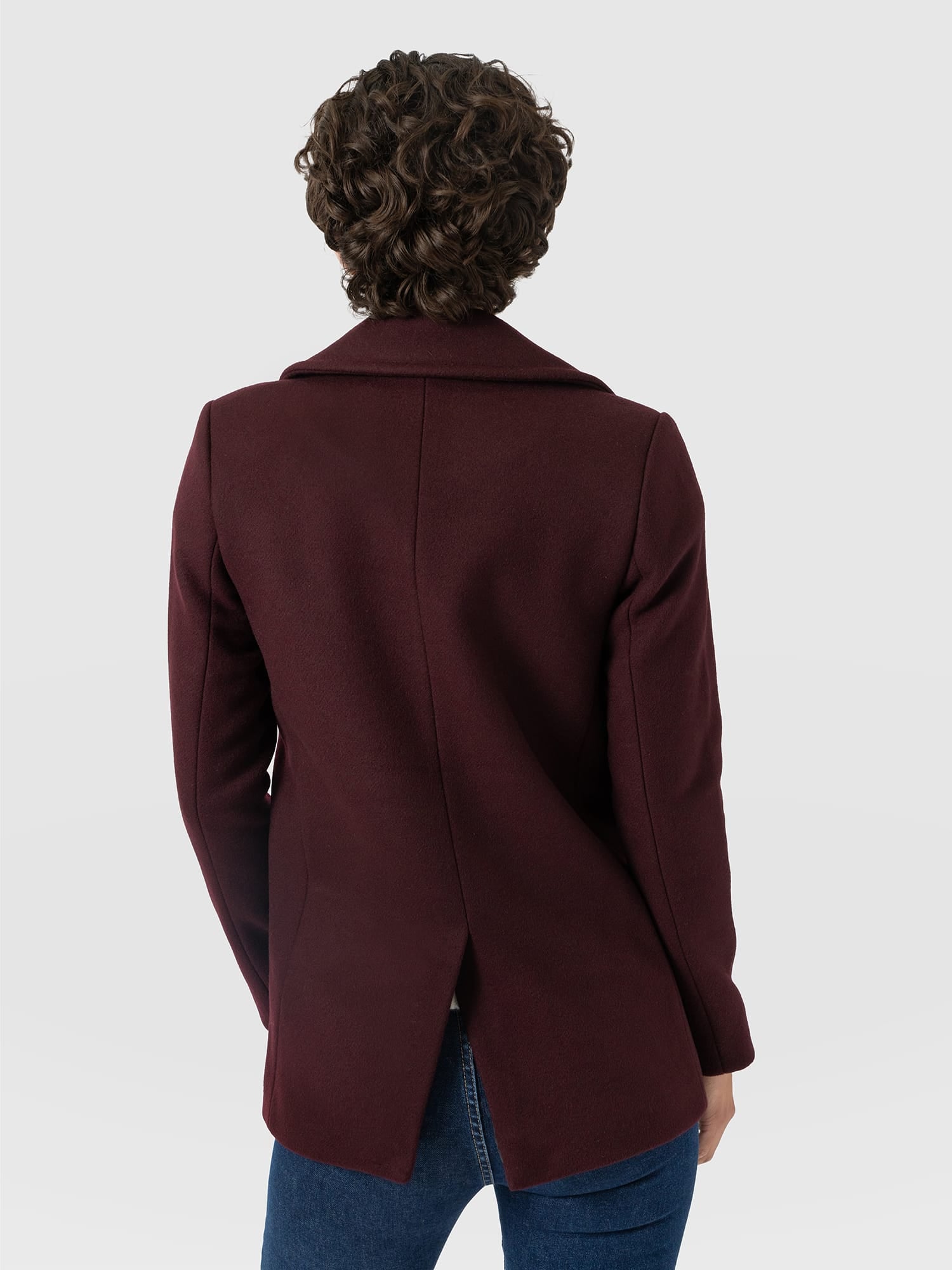 Quinn Pea Coat - Maroon - Women's Outerwears | Saint and Sofia® USA