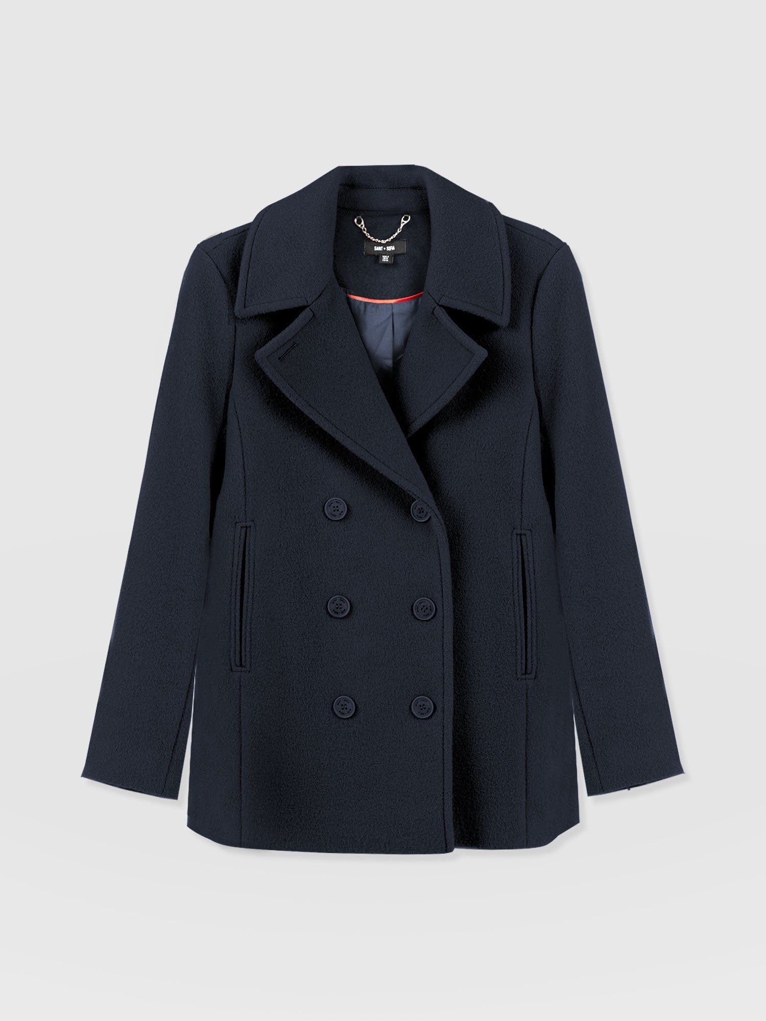 Quinn Pea Coat - Navy - Women's Outerwears | Saint and Sofia® USA