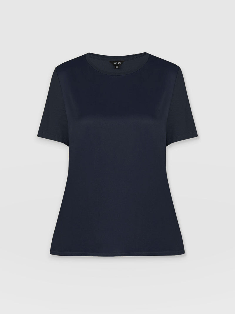 Rayner Contrast Tee Navy - Women's T-Shirts | Saint + Sofia® US