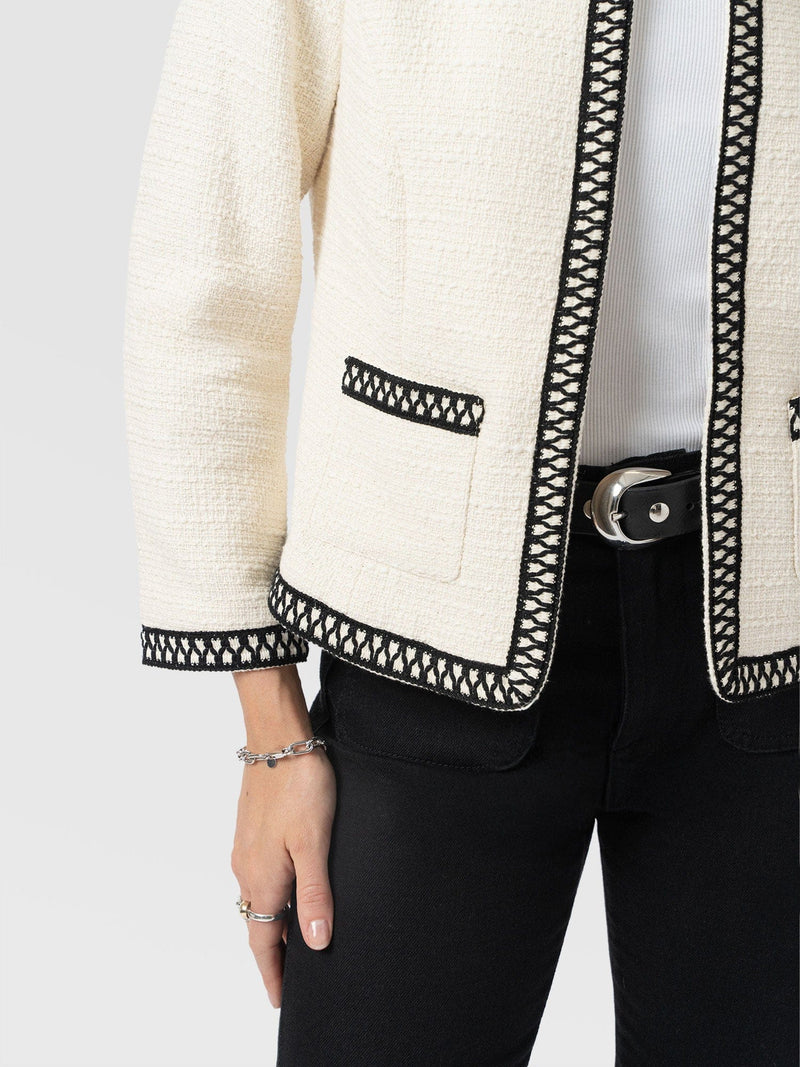 Rayner Jacket Cream/Black - Women's Jackets | Saint + Sofia® US