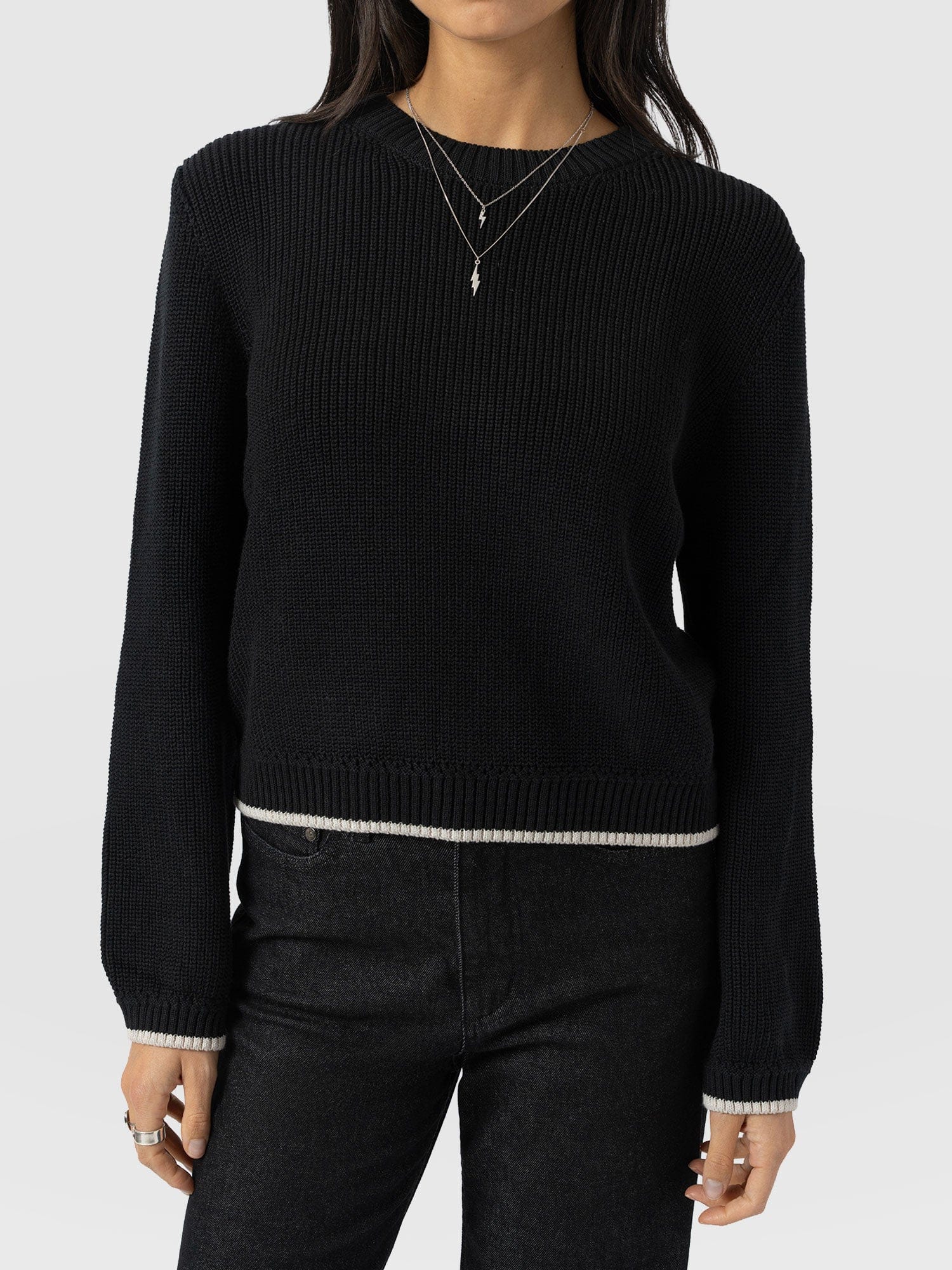 Remy Crop Sweater Black - Women's Sweaters | Saint + Sofia® US
