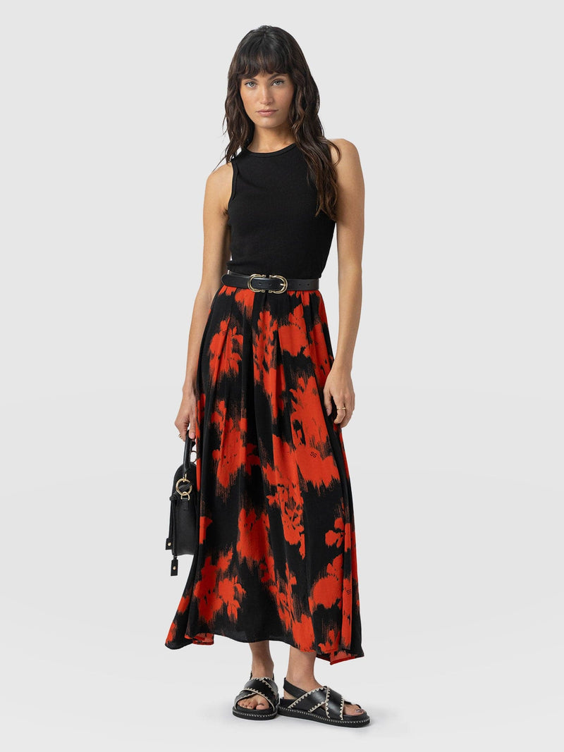 Renee Contrast Dress - Orange Fade Floral - Women's Dresses | Saint + Sofia® USA