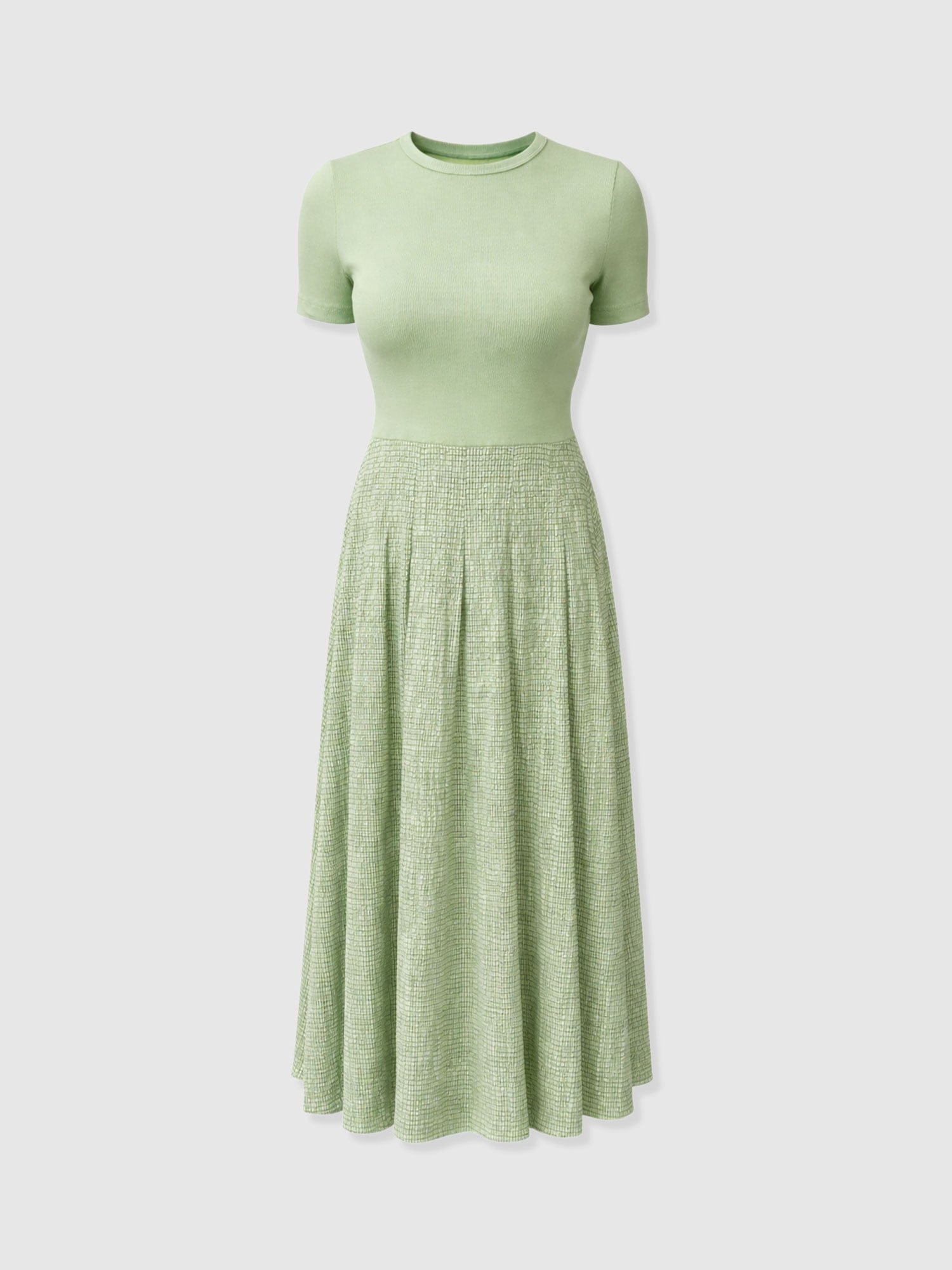 Renee Contrast Short Sleeve Dress - Mint Gingham - Women's Dresses | Saint + Sofia® USA