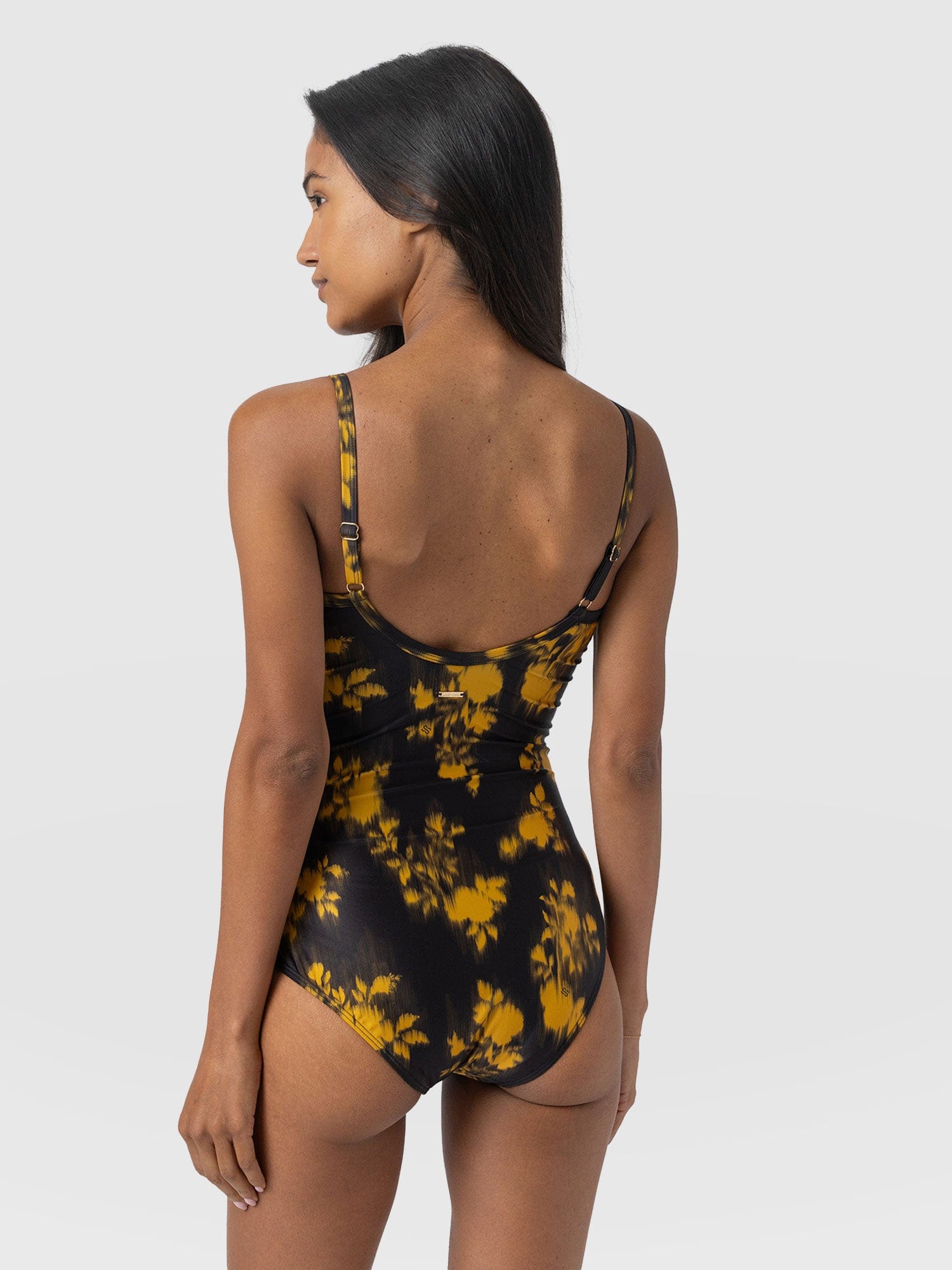 Riley Cross Front Swimsuit - Yellow Fade Floral - Women's Swimwear | Saint + Sofia® USA
