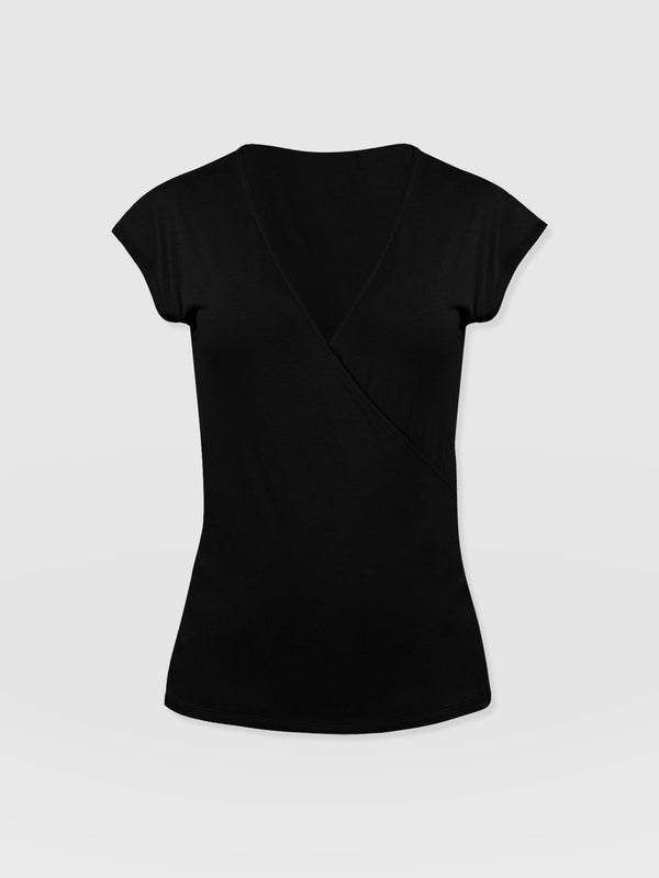 Rosa Wrap Tee Black - Women's T-shirts | Saint + Sofia® USA