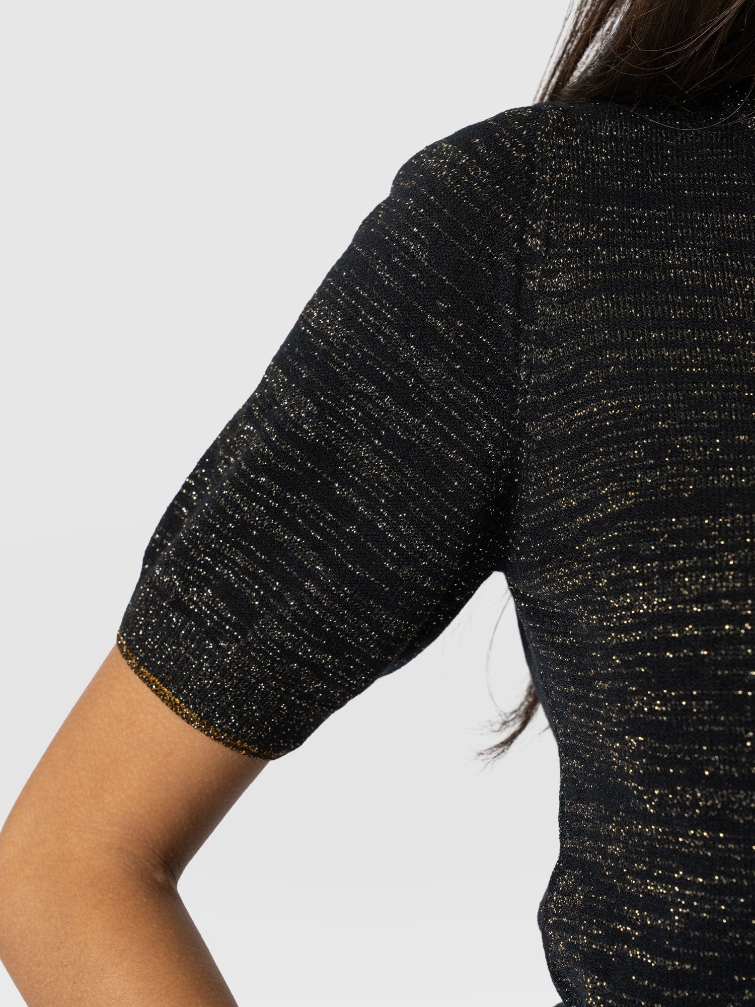 Roux Short Sleeve Knit - Gold - Women's Sweaters | Saint + Sofia® USA