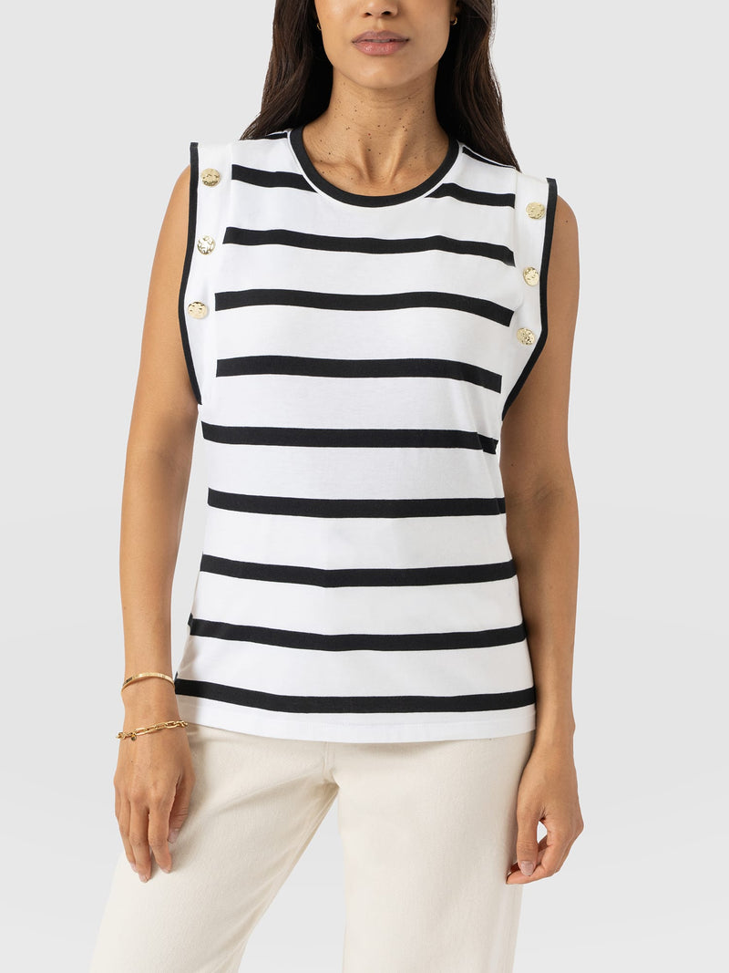 Rowan Tee - Black Stripe - Women's T-shirts | Saint + Sofia® USA