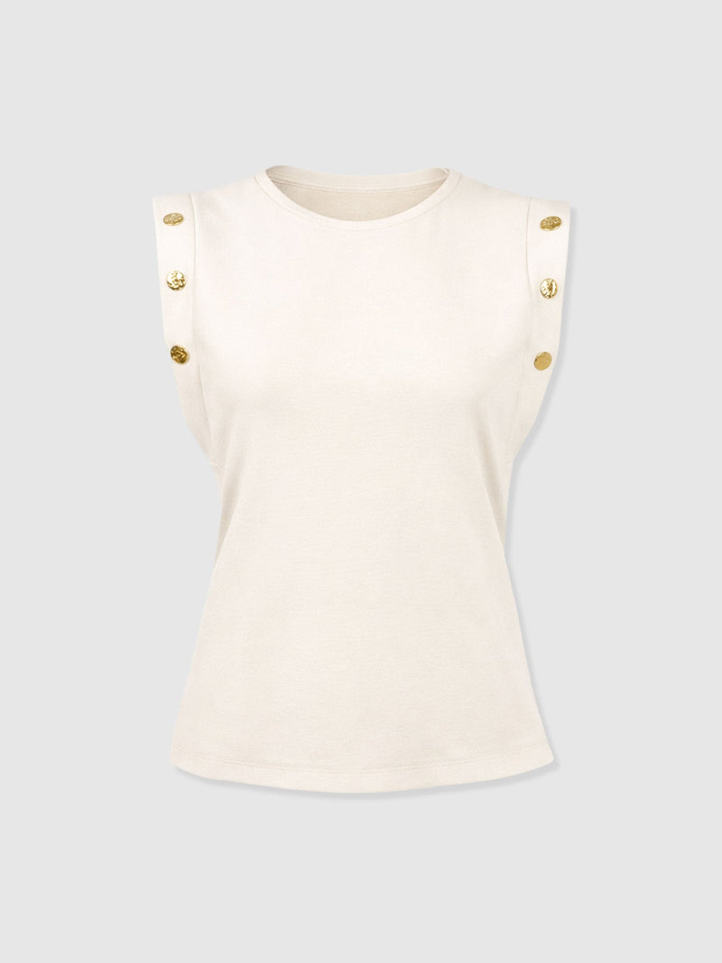 Rowan Tee - Cream - Molten - Women's T-shirts | Saint + Sofia® USA