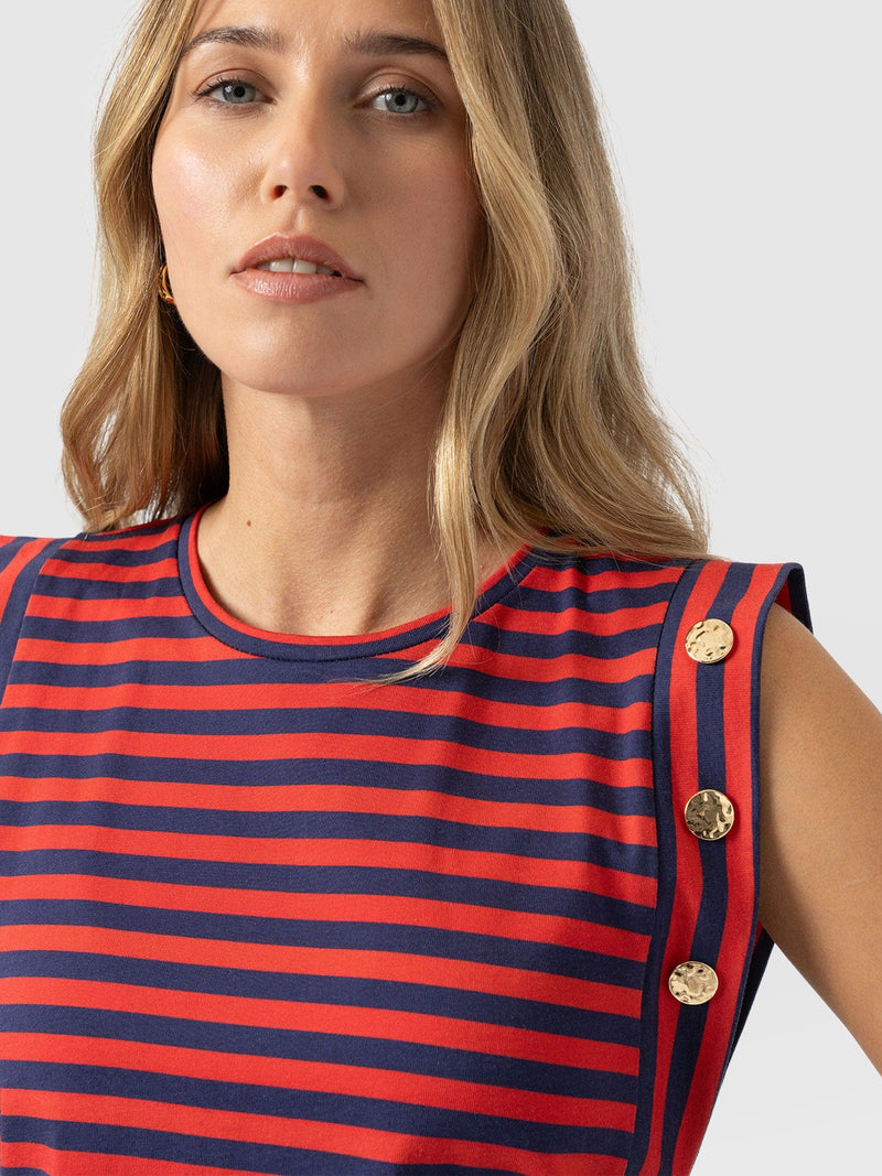Rowan Tee - Red/Navy Stripe - Women's T-shirts | Saint + Sofia® USA