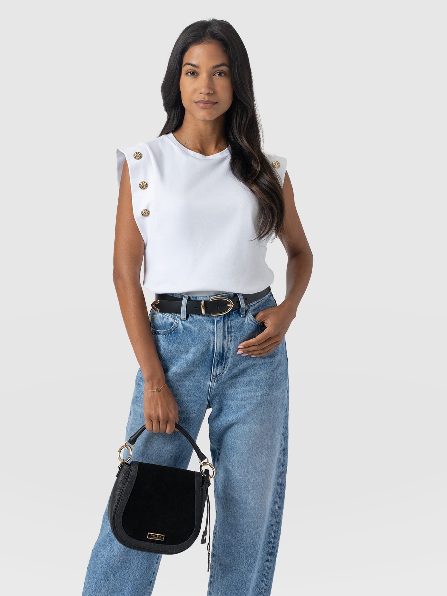 Rowan Tee - White Molten - Women's T-shirts | Saint + Sofia® USA