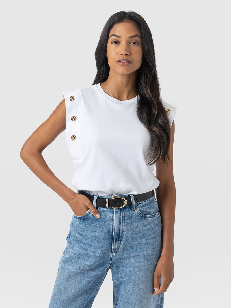 Rowan Tee - White Molten - Women's T-shirts | Saint + Sofia® USA