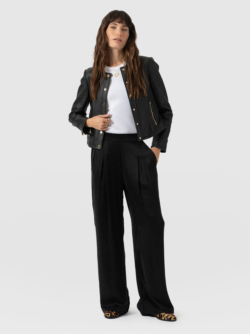 Rowan Wide Leg Pant Black - Women's Pants | Saint and Sofia® USA