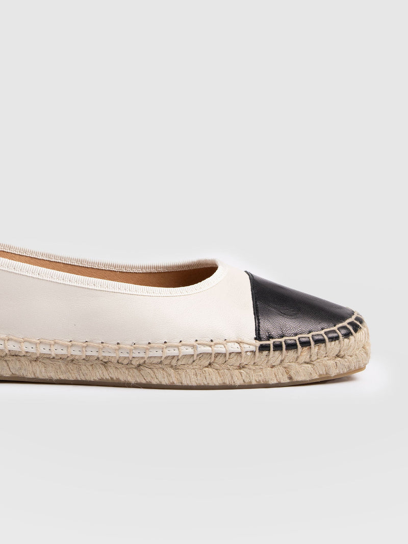 Rowe Espadrille Tie Pumps - Cream/Black - Women's Sandals | Saint + Sofia® USA