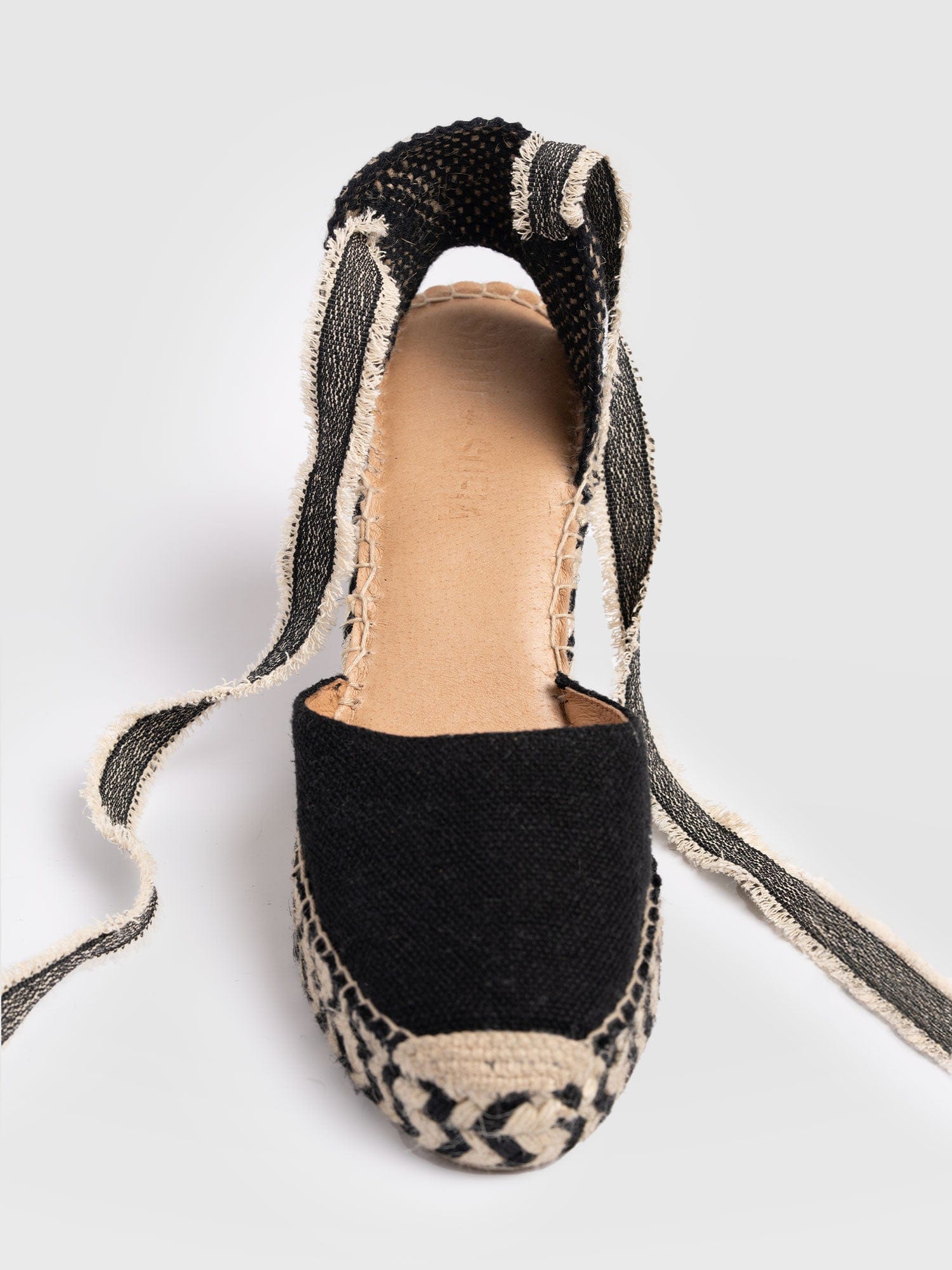 Rowe Espadrille Tie Wedges - Black - Women's Sandals | Saint + Sofia® USA