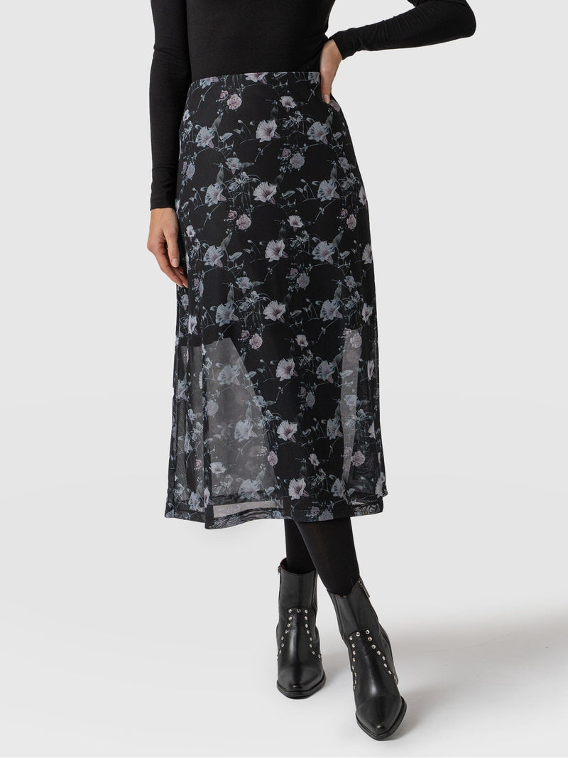 Runway Mesh Skirt Dark Elegance - Women's Skirts | Saint + Sofia® USA