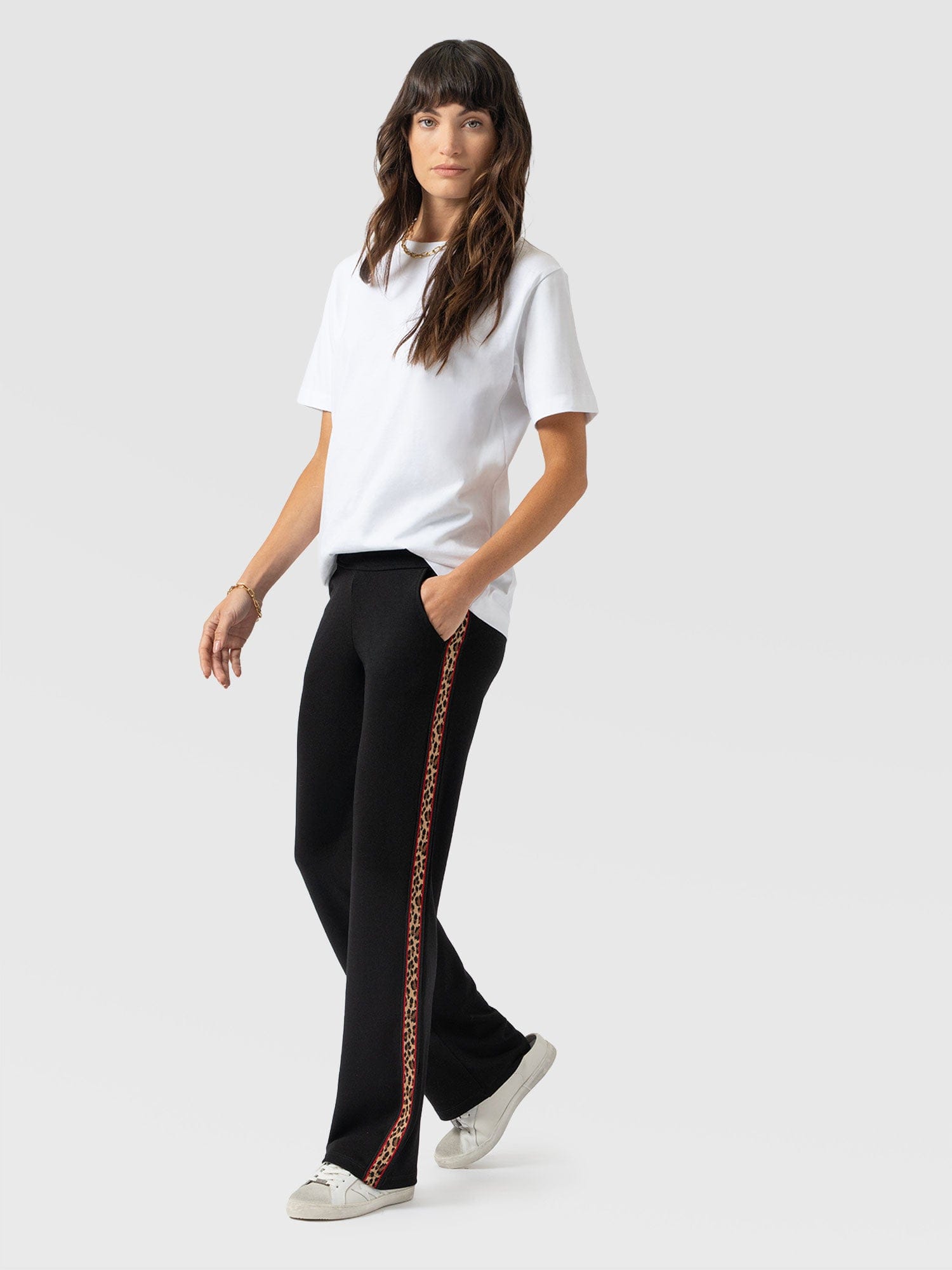 Runway Pant Black Leopard - Women's Pants | Saint + Sofia® USA