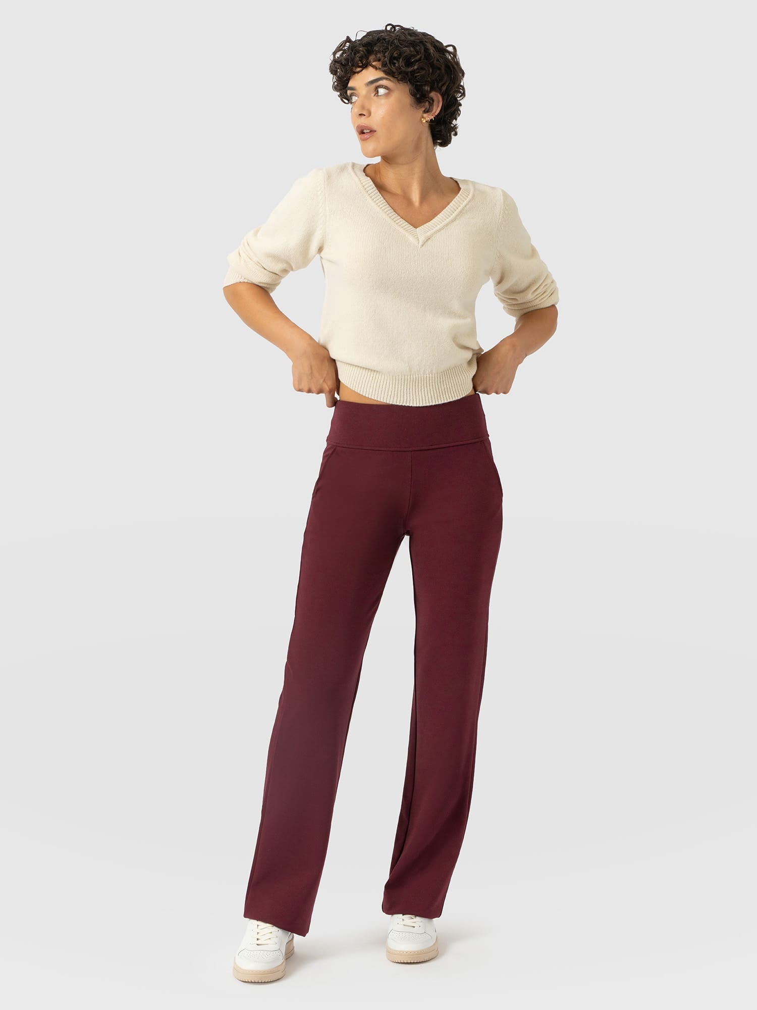 Runway Pant Burgundy - Women's Pants | Saint and Sofia® USA