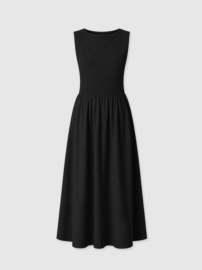 Sadie Shirring Dress - Black - Women's Dresses | Saint + Sofia® USA
