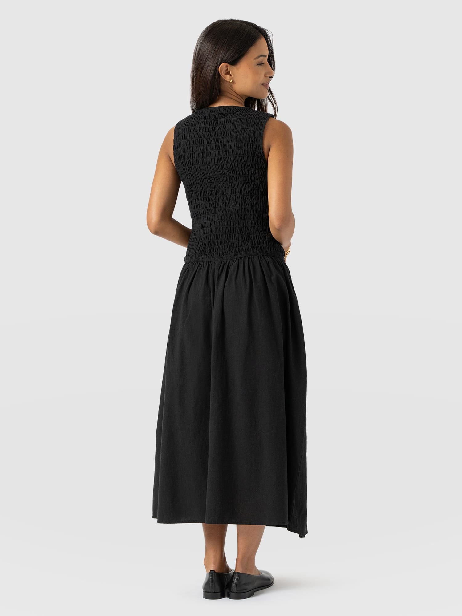 Sadie Shirring Dress - Black - Women's Dresses | Saint + Sofia® USA