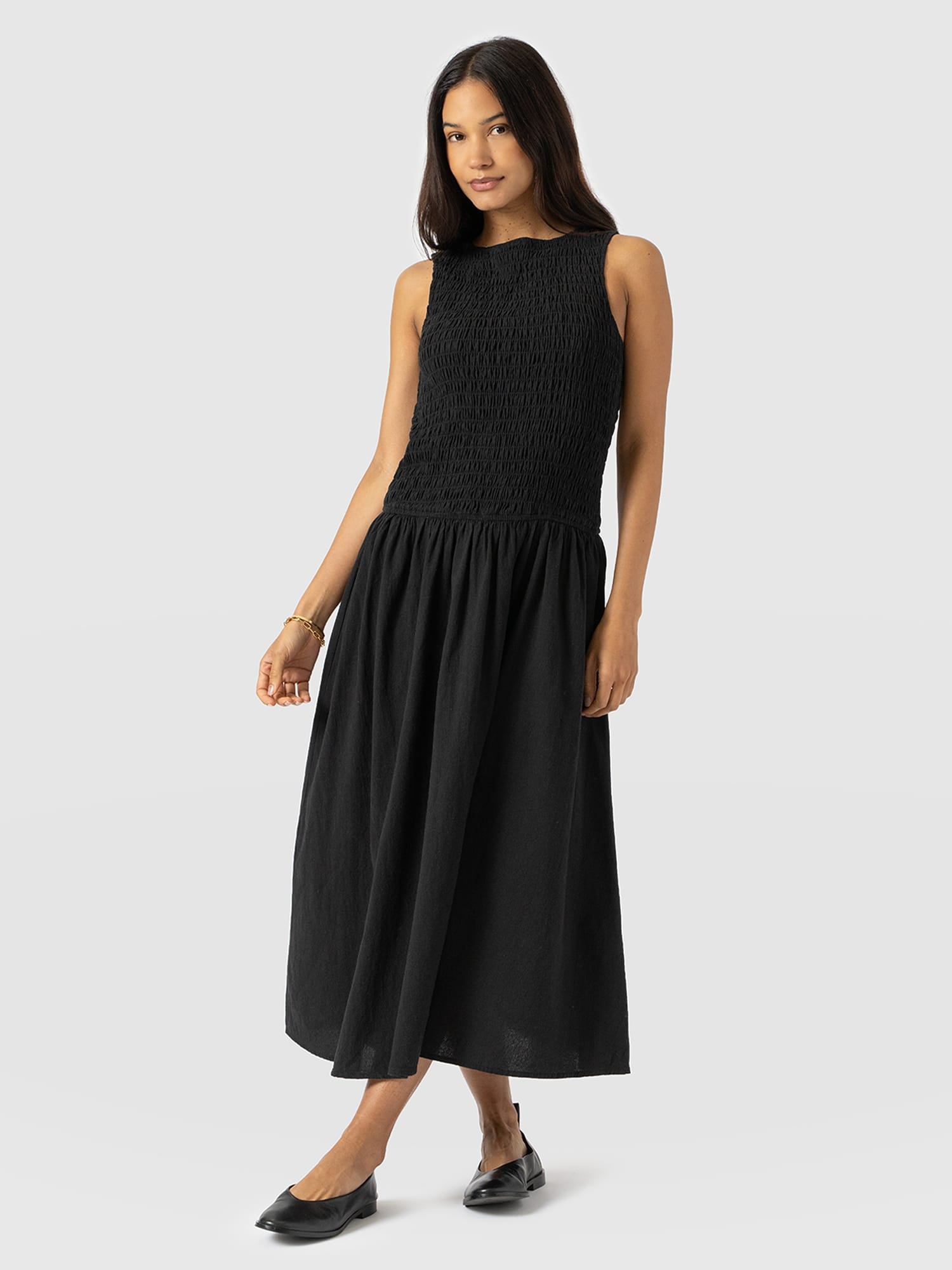 Sadie Shirring Dress - Black - Women's Dresses | Saint + Sofia® USA