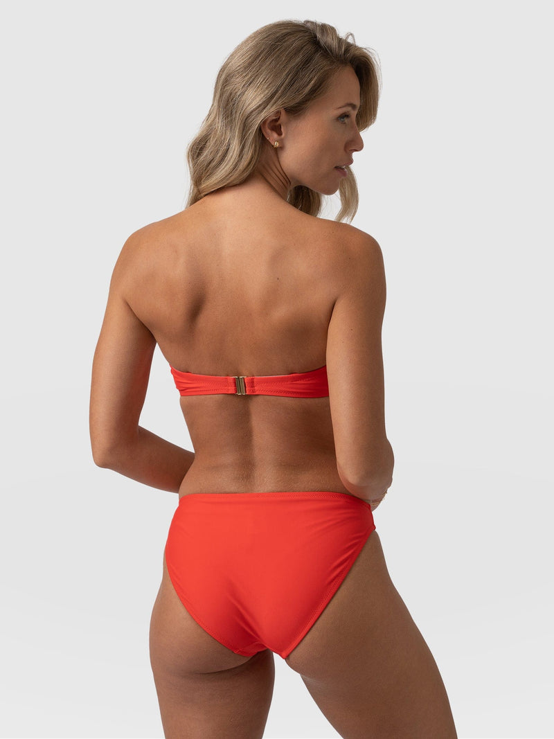 Skye Hipster Bikini Bottom Red - Women's Swimwear | Saint + Sofia® UK
