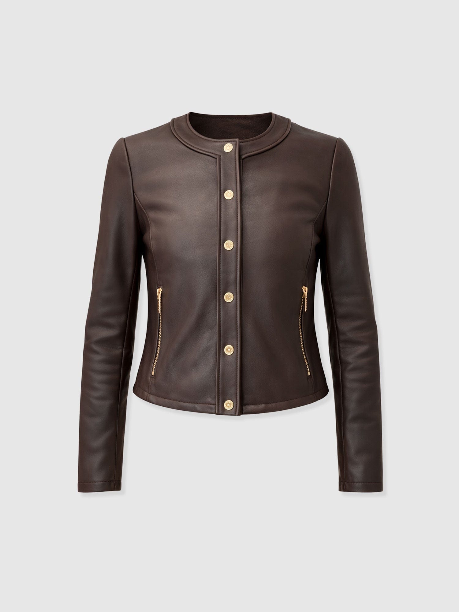 Skye Jacket - Chocolate - Women's Leathers | Saint + Sofia® USA