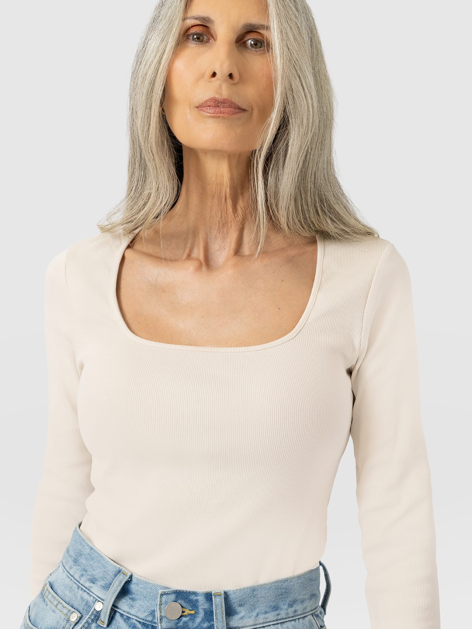 Sloane Ribbed Top Cream - Women's Tops | Saint and Sofia® USA