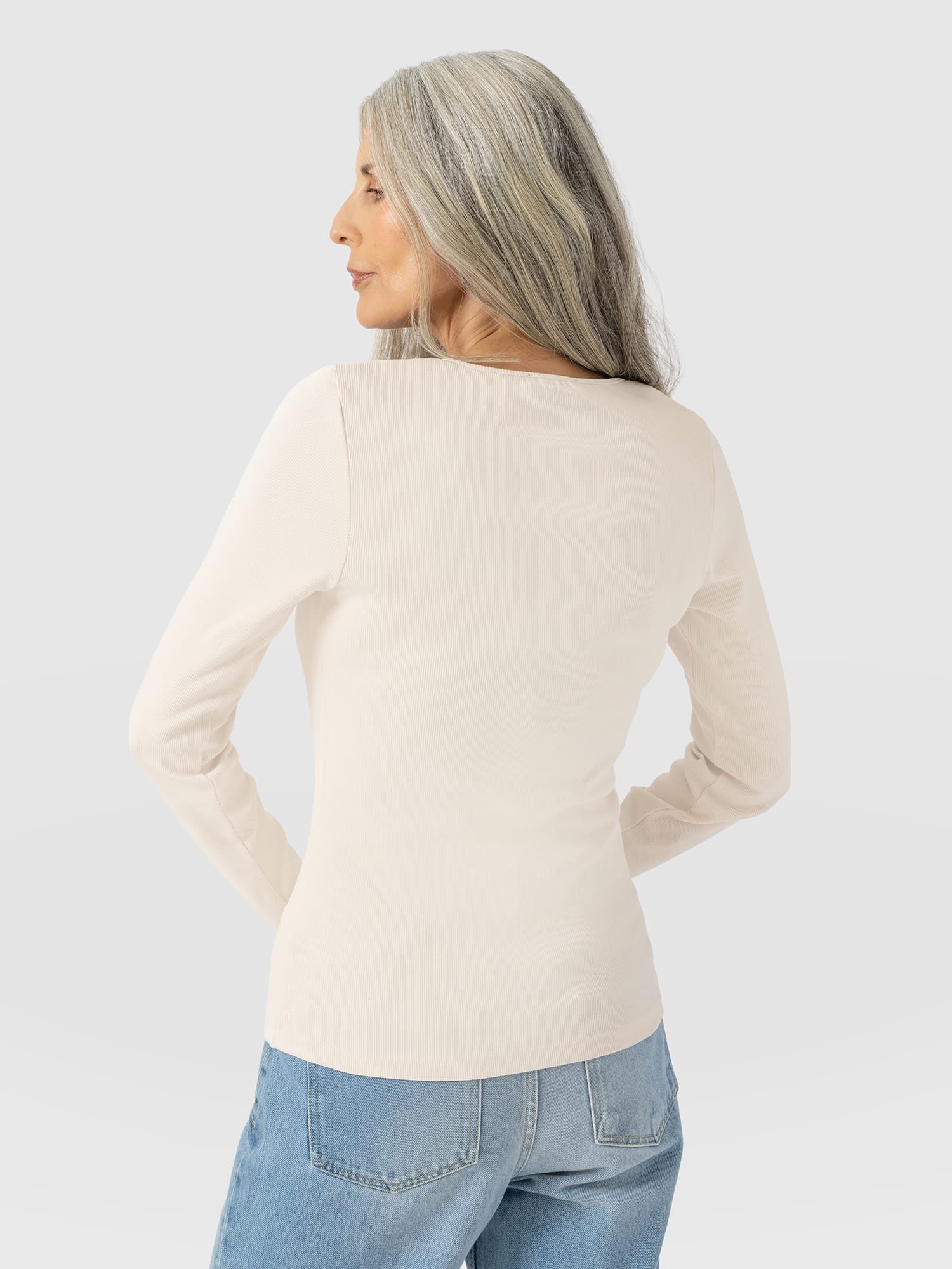 Sloane Ribbed Top Cream - Women's Tops | Saint and Sofia® USA