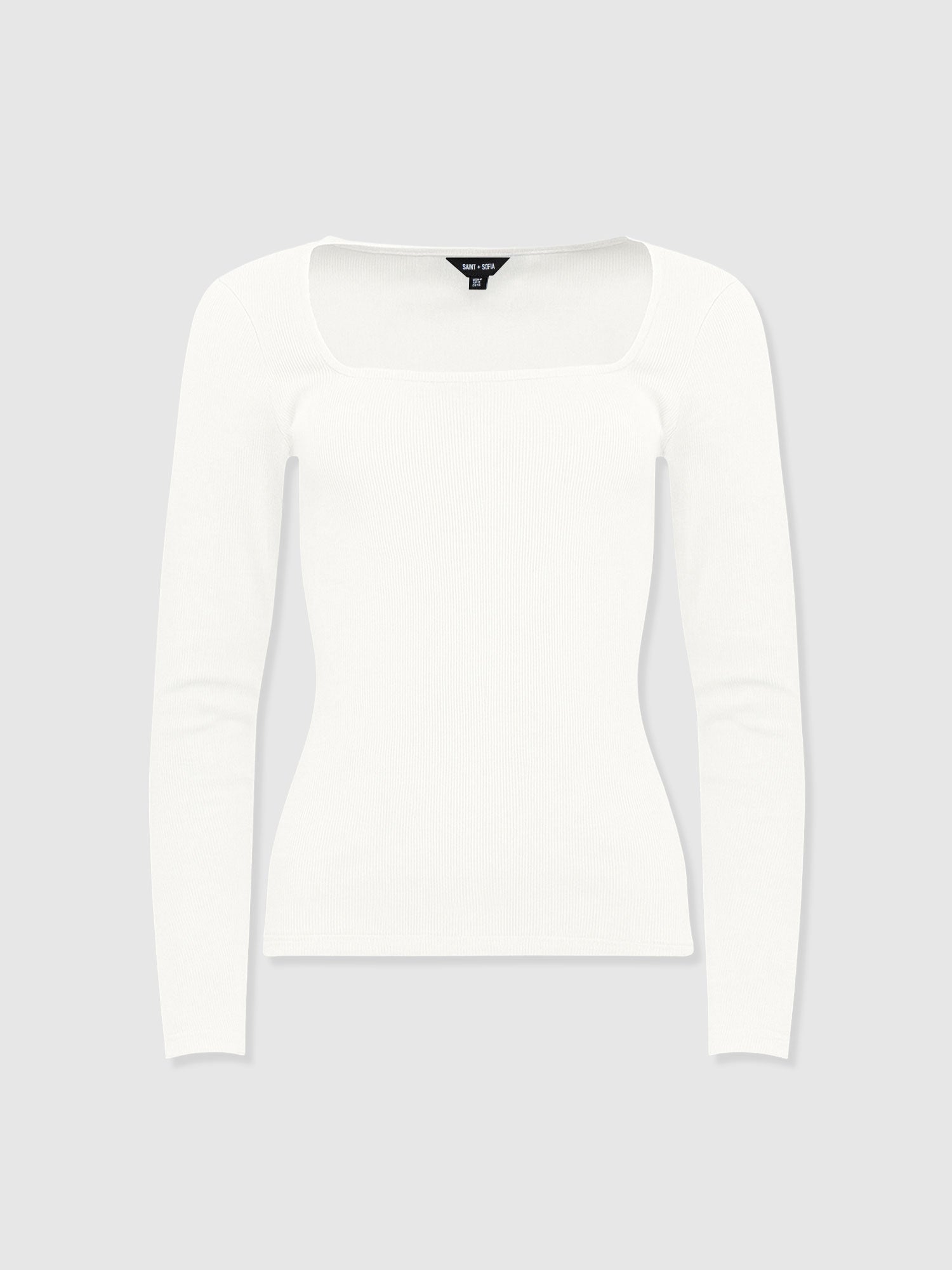 Sloane Ribbed Top - White - Women's T-shirts | Saint + Sofia® USA