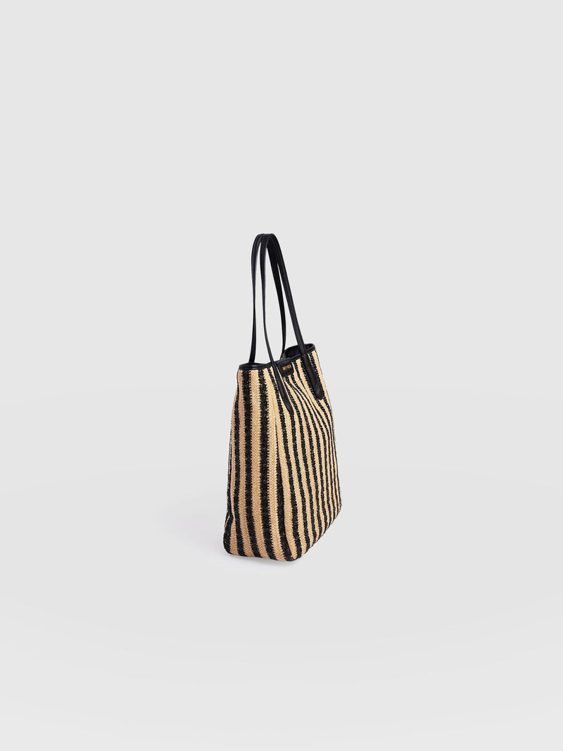 Stella Shopper Bag - Black Raffia - Women's Handbags | Saint + Sofia® USA