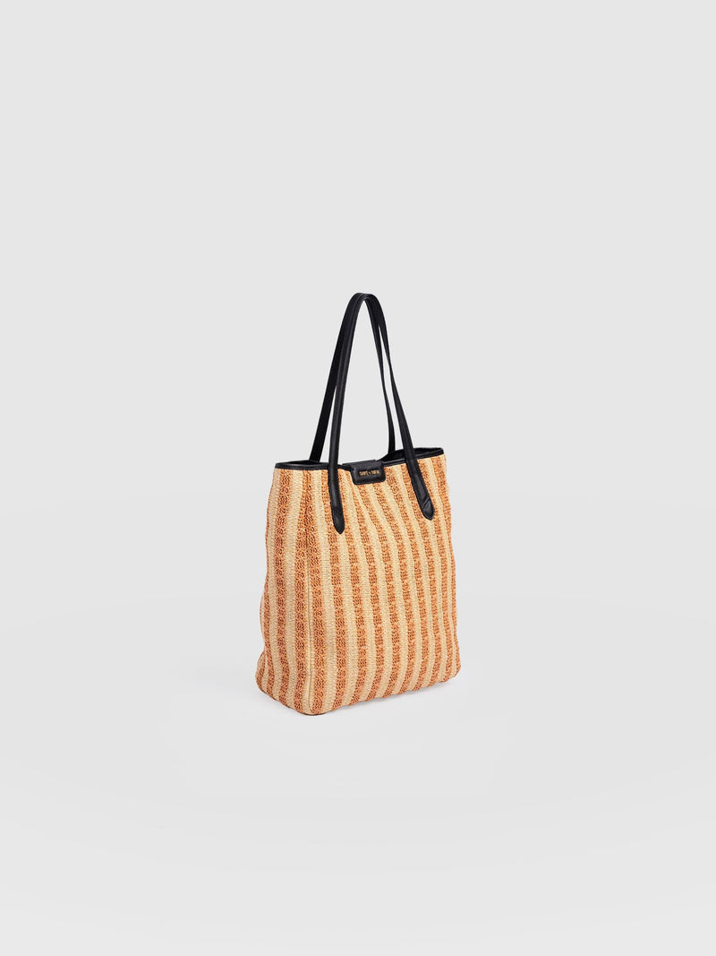 Stella Shopper Bag - Orange Raffia - Women's Handbags | Saint + Sofia® USA