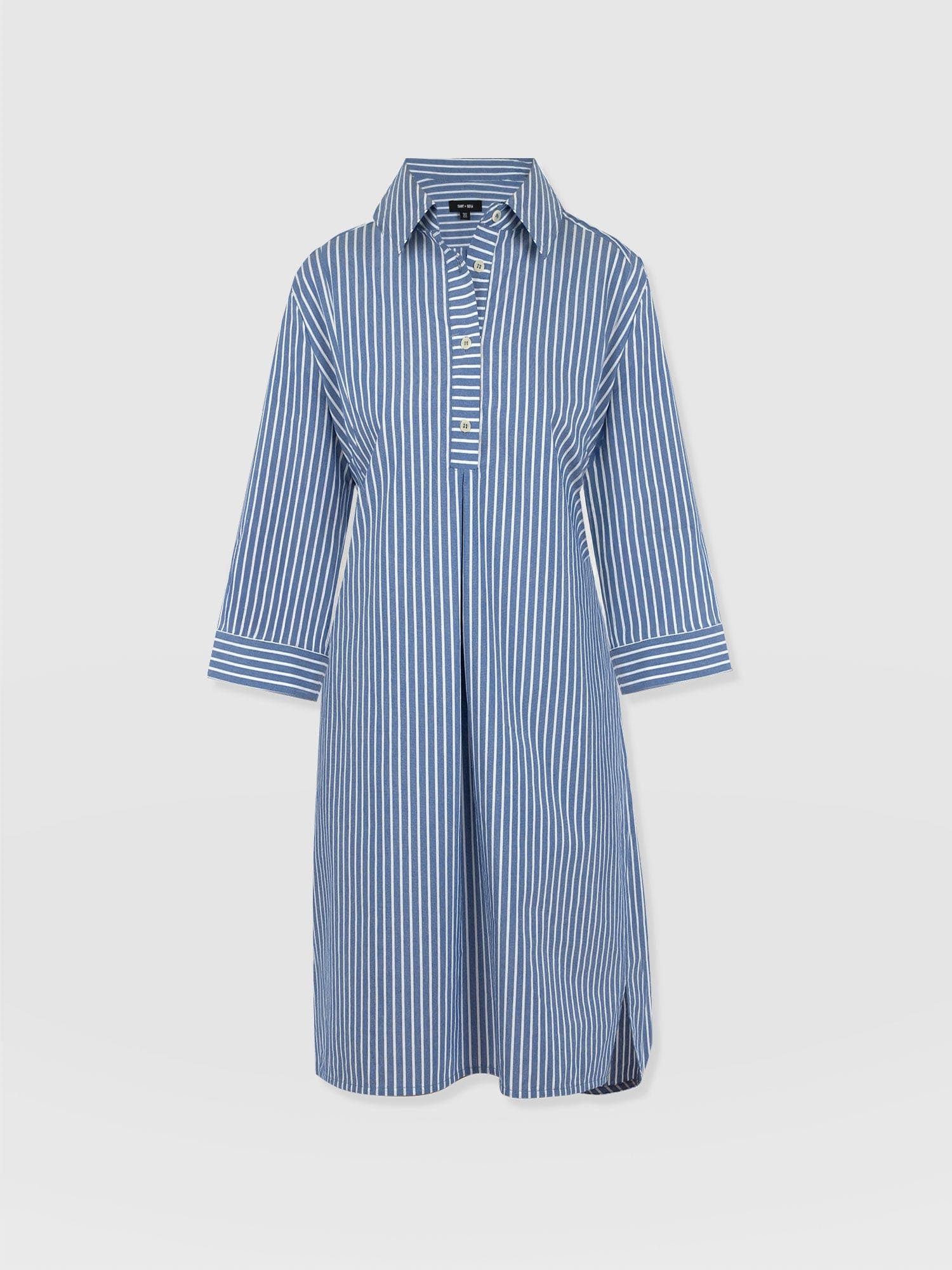 Stevie Shirt Dress - Blue Stripe - Women's Dresses | Saint + Sofia® USA