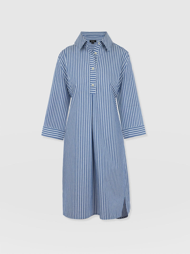 Stevie Shirt Dress - Blue Stripe - Women's Dresses | Saint + Sofia® USA
