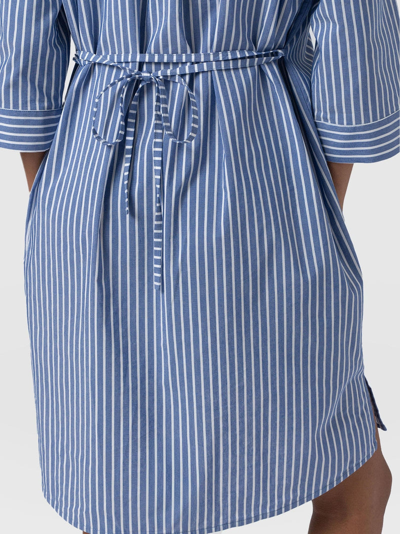 Stevie Shirt Dress - Blue Stripe - Women's Dresses | Saint + Sofia® USA