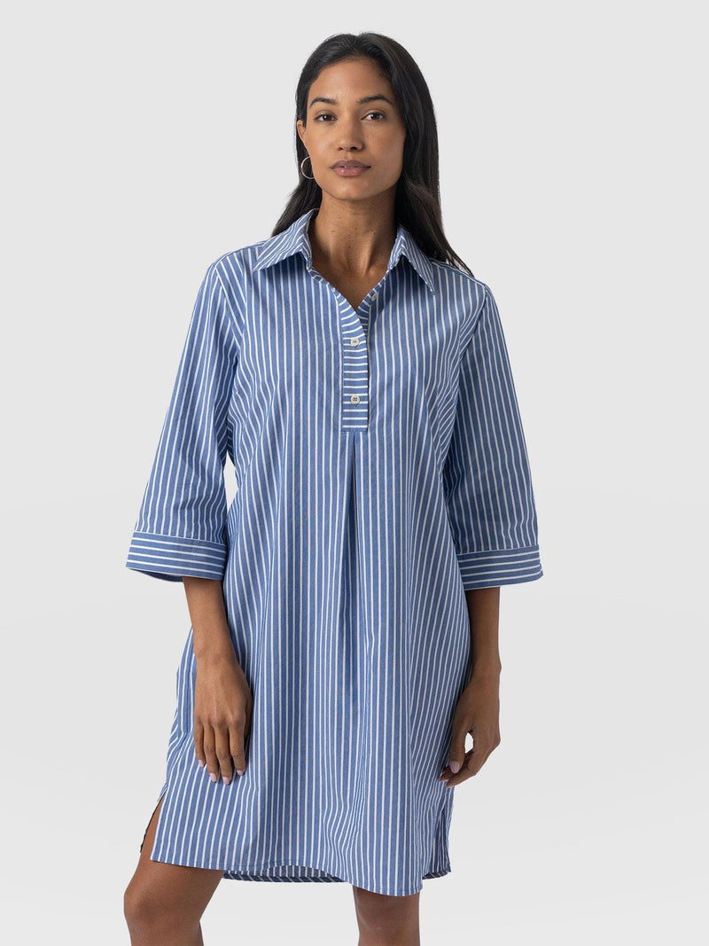 Stevie Shirt Dress - Blue Stripe - Women's Dresses | Saint + Sofia® USA