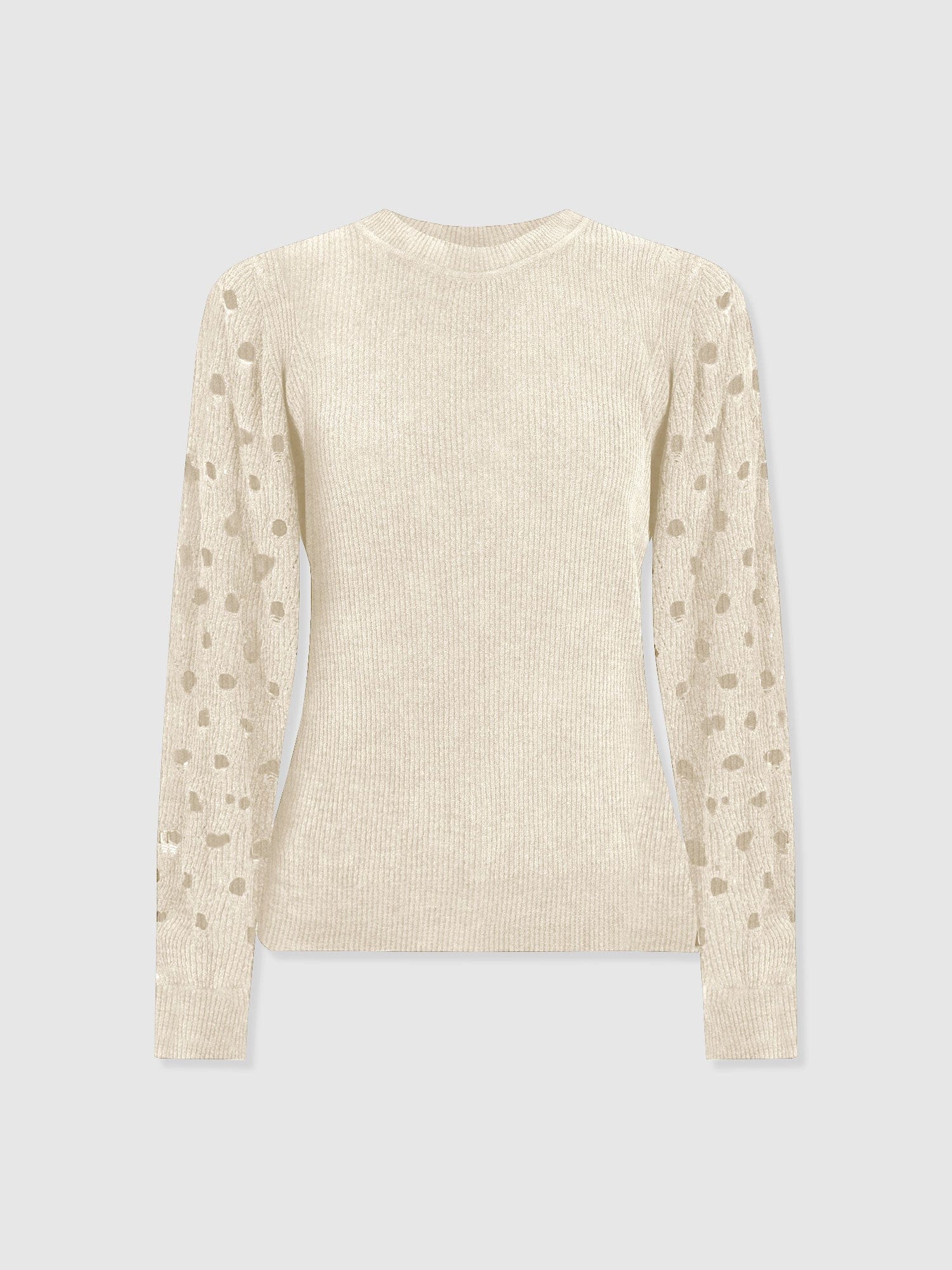Suki Lace Hole Knit - Cream - Women's Sweaters | Saint + Sofia® USA