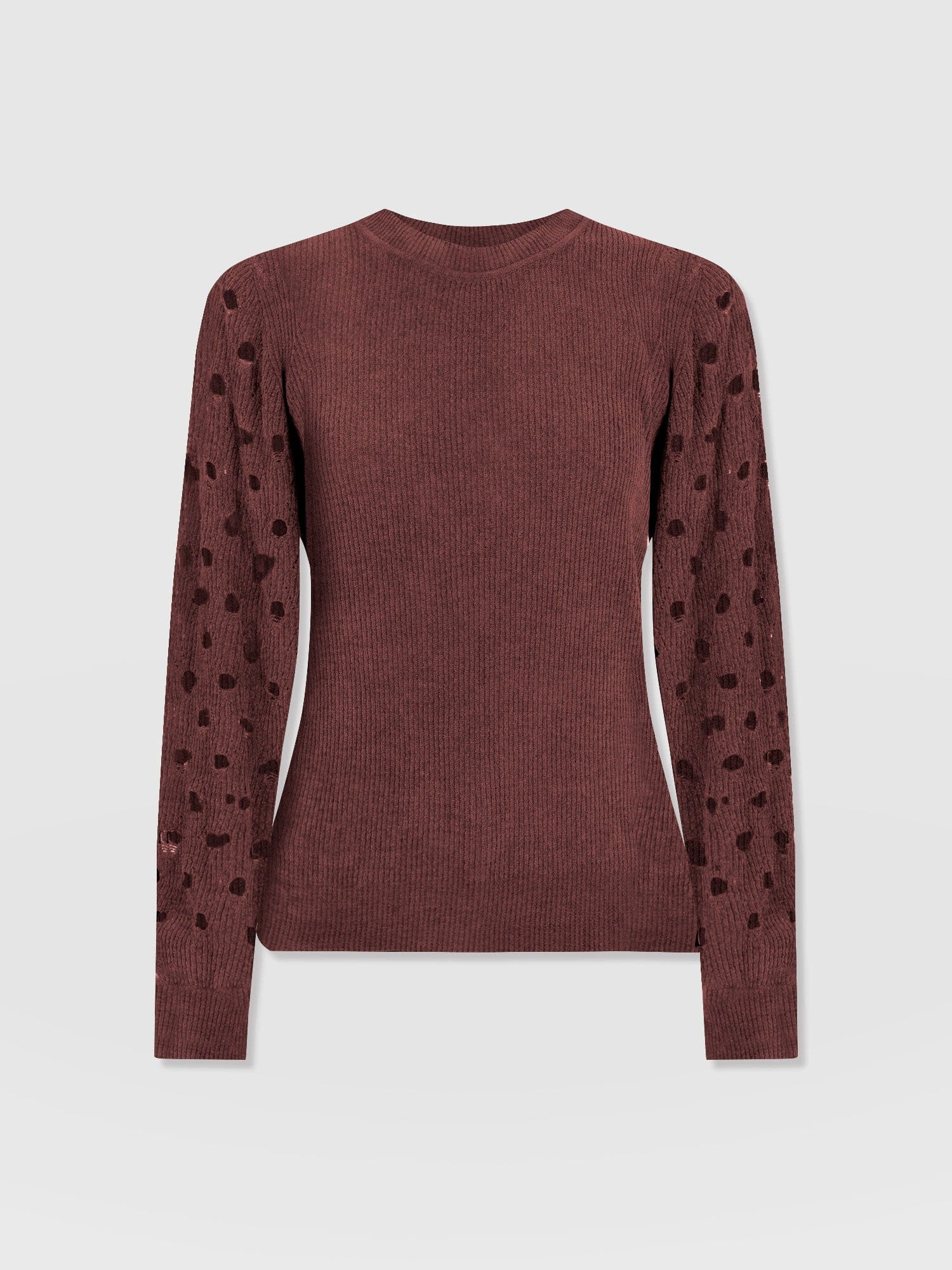 Suki Lace Hole Knit - Mauve - Women's Jumpers | Saint + Sofia® USA