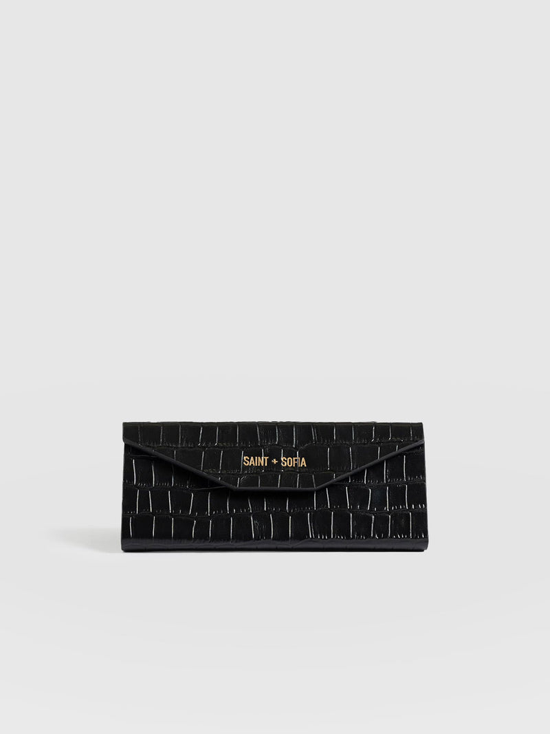 Sunglasses Case Black Croc - Women's Travel Accessories | Saint + Sofia® US